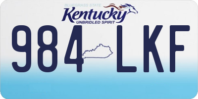 KY license plate 984LKF