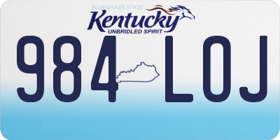 KY license plate 984LOJ