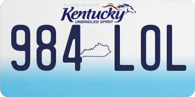 KY license plate 984LOL