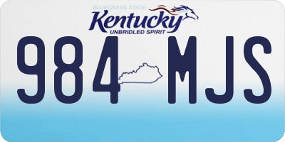 KY license plate 984MJS