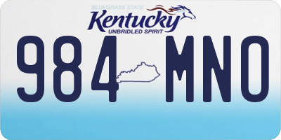 KY license plate 984MNO