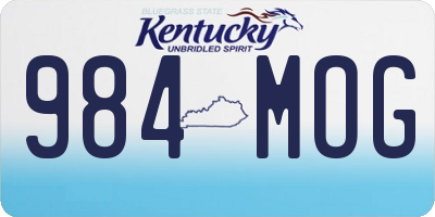 KY license plate 984MOG