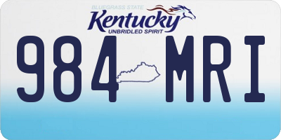 KY license plate 984MRI