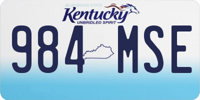 KY license plate 984MSE