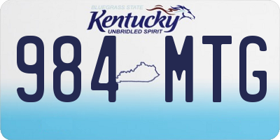 KY license plate 984MTG