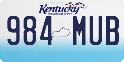 KY license plate 984MUB