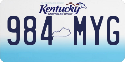 KY license plate 984MYG