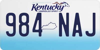 KY license plate 984NAJ