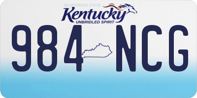KY license plate 984NCG