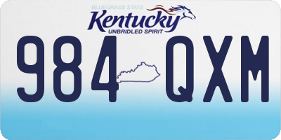 KY license plate 984QXM