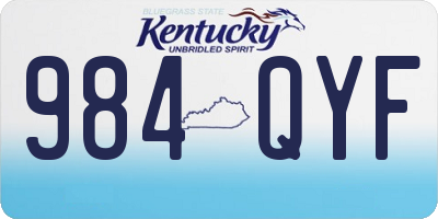 KY license plate 984QYF