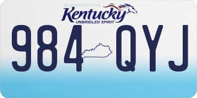 KY license plate 984QYJ