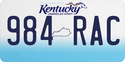 KY license plate 984RAC