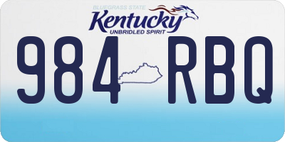 KY license plate 984RBQ