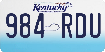 KY license plate 984RDU