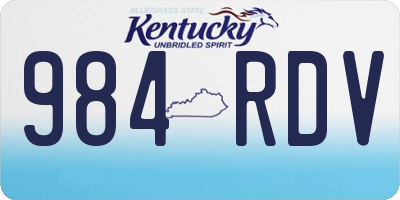 KY license plate 984RDV