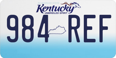 KY license plate 984REF