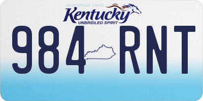 KY license plate 984RNT