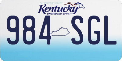 KY license plate 984SGL