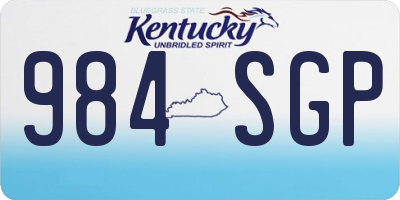 KY license plate 984SGP
