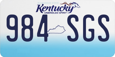 KY license plate 984SGS