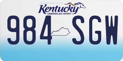 KY license plate 984SGW