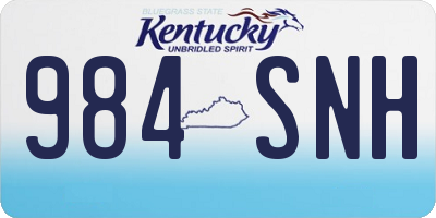 KY license plate 984SNH