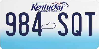 KY license plate 984SQT