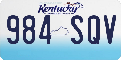 KY license plate 984SQV