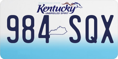 KY license plate 984SQX