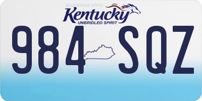 KY license plate 984SQZ