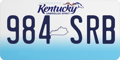 KY license plate 984SRB