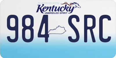 KY license plate 984SRC
