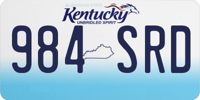 KY license plate 984SRD