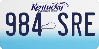 KY license plate 984SRE