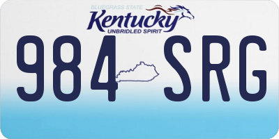 KY license plate 984SRG