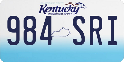 KY license plate 984SRI