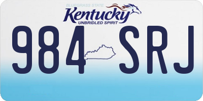 KY license plate 984SRJ