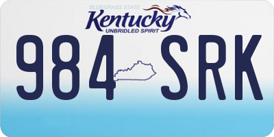 KY license plate 984SRK
