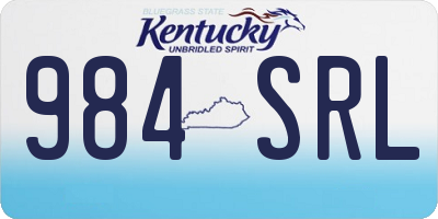 KY license plate 984SRL