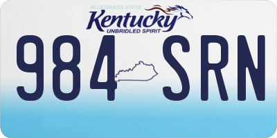 KY license plate 984SRN