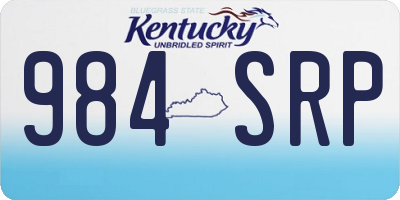 KY license plate 984SRP