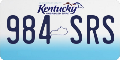 KY license plate 984SRS