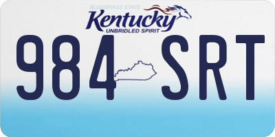 KY license plate 984SRT