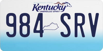 KY license plate 984SRV