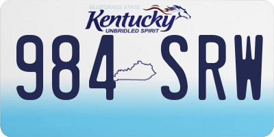 KY license plate 984SRW