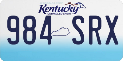 KY license plate 984SRX