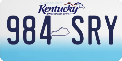 KY license plate 984SRY