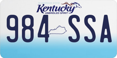 KY license plate 984SSA