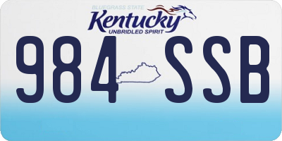 KY license plate 984SSB